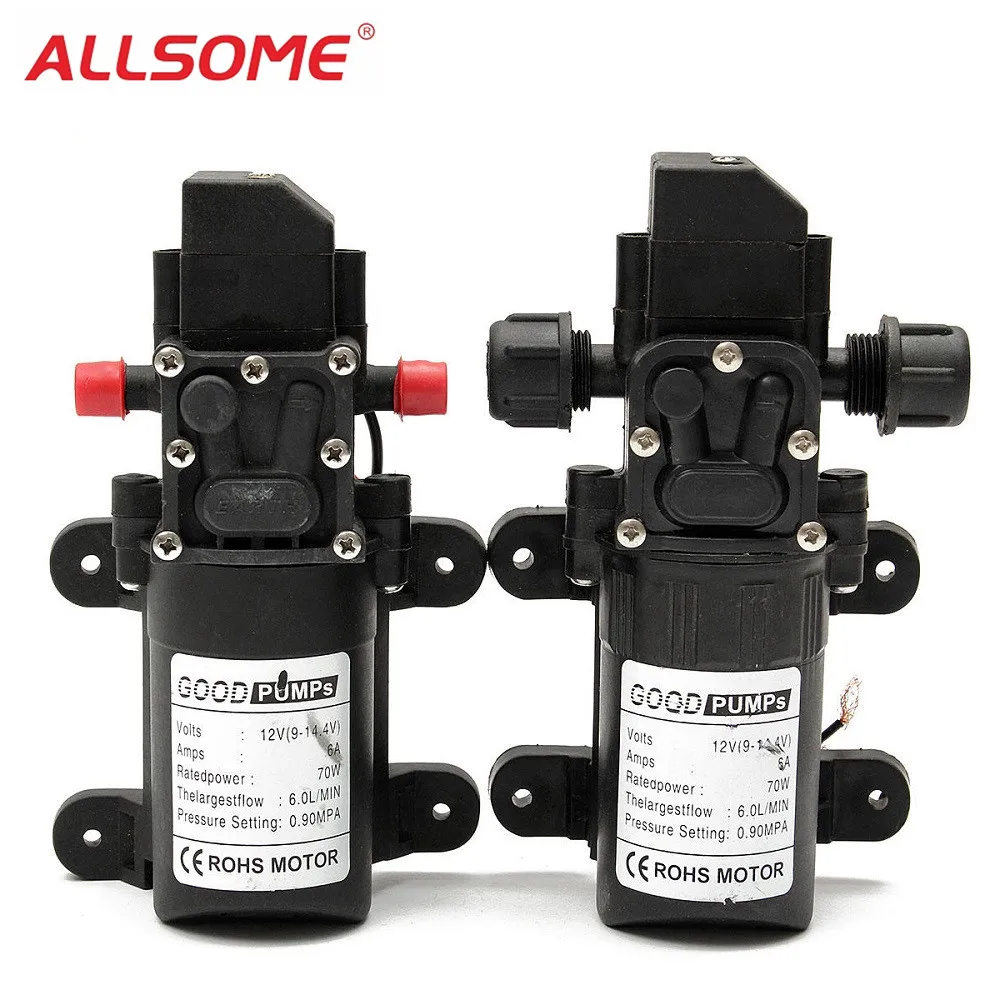 ALLSOME FL 3308 DC12V 130PSI 6л/мин водяной мембранный насос высокого давления Караван Лодка