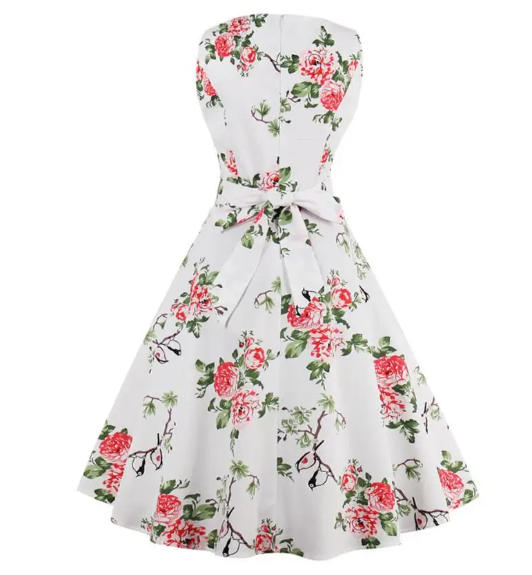 JOYIN вечерние 4xl женское платье большого размера Ретро 50 s 60 s a Винтаж рокабилли Свинг feminino vestidos цветочный принт вечернее платье