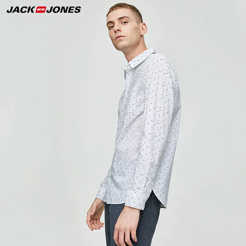 Jack&Jones Бренд 2018 Новинка Мужская Рубашка Длинная Блузка с Хлопка 100% Кардиган