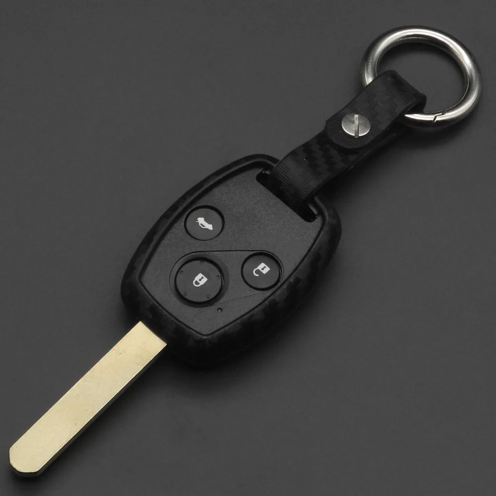 jingyuqin 2/3 Buttons Remote Carbon Silicone Car Key Case Cover Shell For Honda CIVIC JAZZ Pilot Accord CR-V Holder | Автомобили и