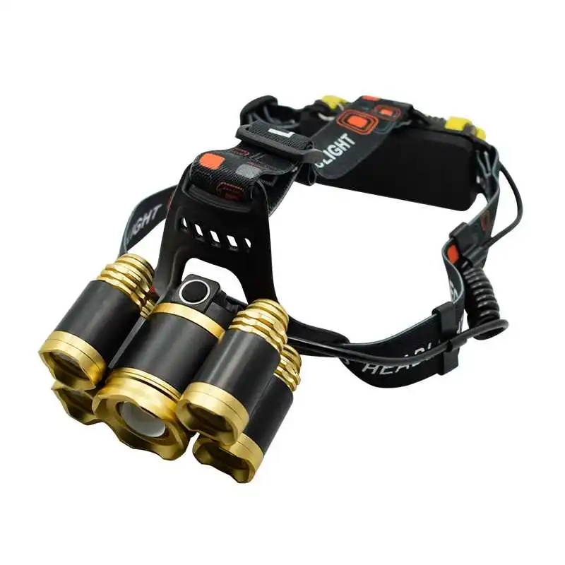 Мощный xm-l T6+4*Q5 светодиодный налобный фонарь 18650 перезаряжаемый USB фонарик на голову светодиодный аккумуляторный фонарики налобные масштабируемые 5 LEDs фонарь на лобный фанарь налобный фонарик головной