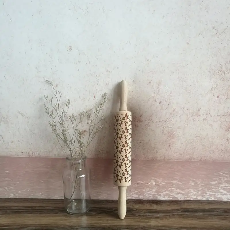 AIHOME Рождество тиснение Скалка выпечки печенье фондан пирог выгравированное