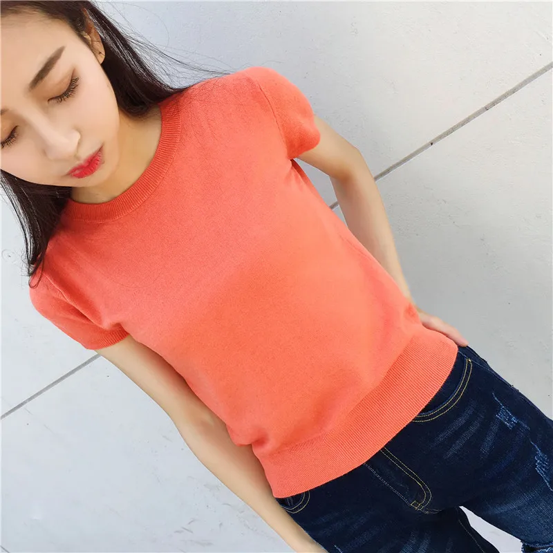 Новинка 2019 стильные летние пуловеры Милая Короткая рубашка с коротким рукавом