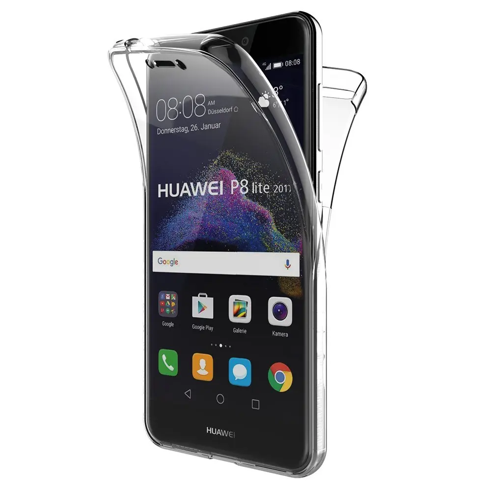 Чехол для Huawei P8 Lite 2017 Honor 8 мягкий прозрачный силиконовый чехол с полным покрытием