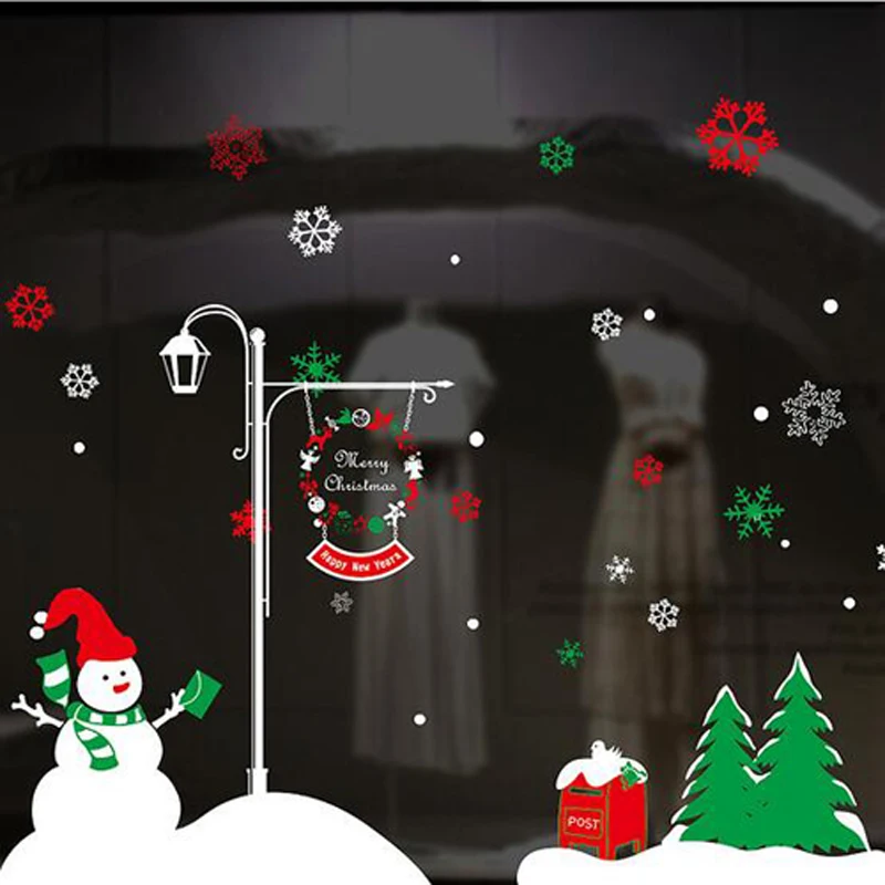 1 шт. прекрасный Классический красочный мультфильм Санта Клаус стекло дверь окно