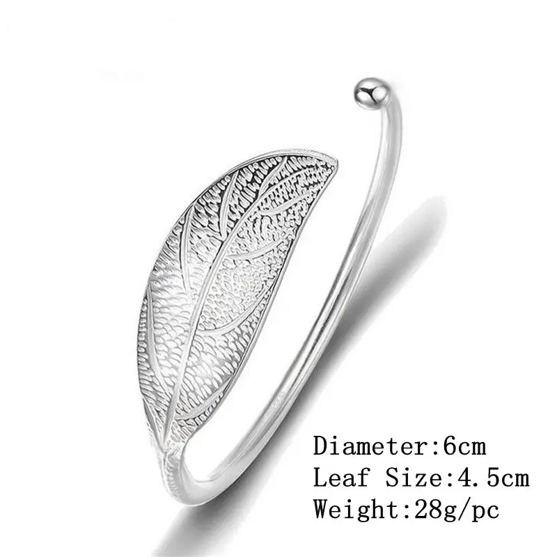 Простой растительный браслет Femme Boho модный посеребренный на запястье с открытым