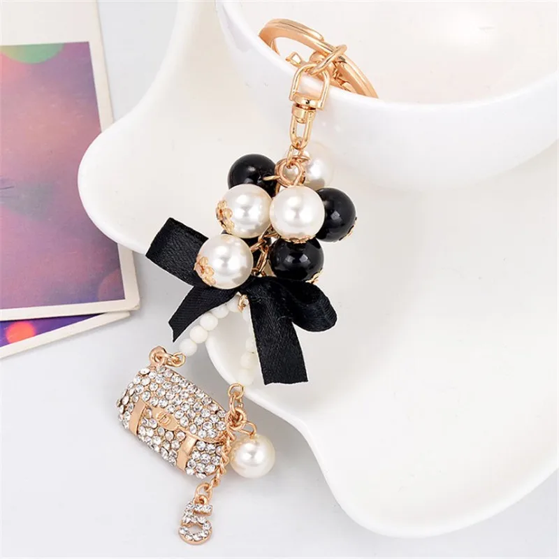 Креативный жемчужный стильный брелок для ключей милые брелоки с помпоном