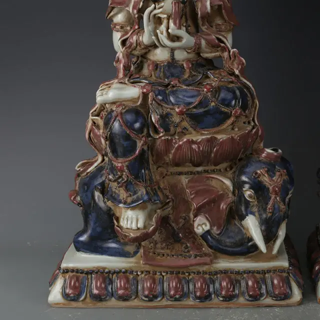 Ancient Antiques Chinese Blue and White Porcelain Manjusri sit | Дом и сад