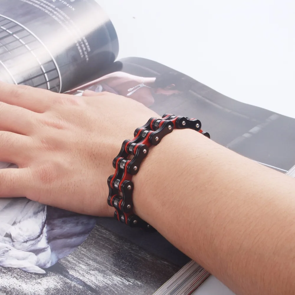 В байкерском стиле из ПУ искусственной кожи браслет цепочка для мужчин