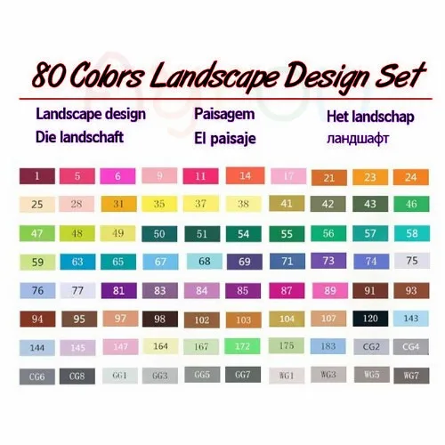 80 landscape set Touchfive, 30406080 цветов, двойная головка, художественные маркеры, ручка, маслянистая, алкогольная, эскиз, маркер, ручка, товары для рукоделия, для анимационного манга, рисование - Цвет: 80 landscape set