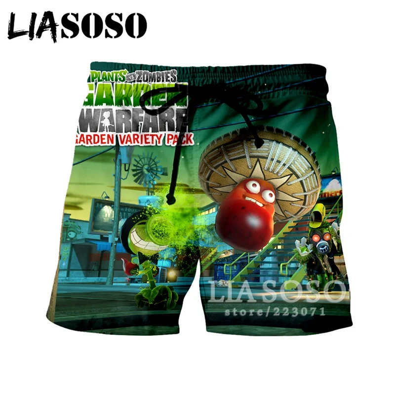 LIASOSO 2019 летние новые мужские и женские шорты с 3D принтом видео игры Растения