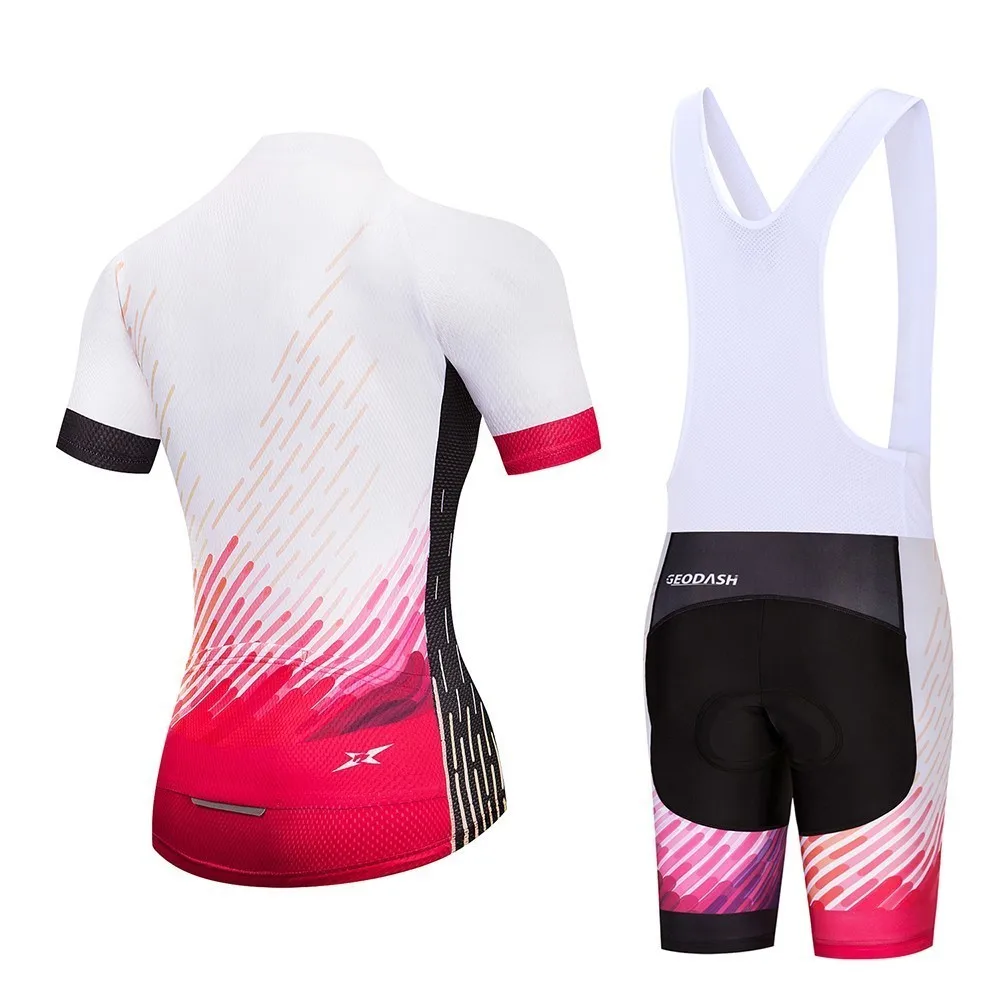 GEODASH New Ciclismo High Quality Anti-Pilling Quick Dry GEL Pad Cycling Jersey Women Bib Set G021 | Спорт и развлечения