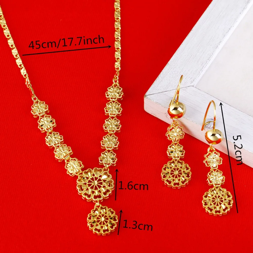 Ювелирные наборы с эфиопскими цветами для свадьбы ожерелье и серьги комплект