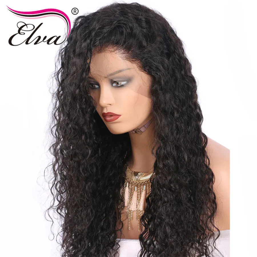 Elva шелк база 150 плотность кружева передние человеческие волосы парики