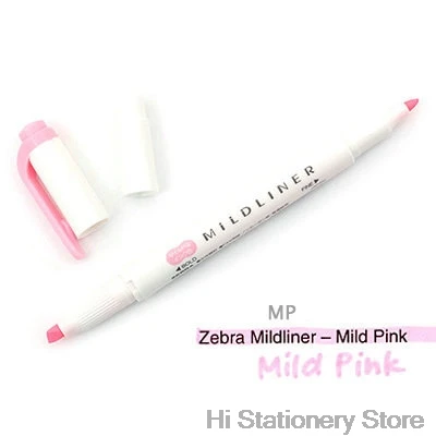 Mild Pink 1PC Брендовый маркер с рисунком зебры, двухсторонний маркер с круглым носком/косой мягкий 15 цветов на выбор для офиса и школы - Цвет: Mild Pink 1PC