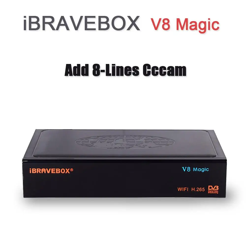 Add 8-Lines Cccam V8 Магическая коробка iBRAVEBOX цифровой приемник спутникового сигнала HD ТВ тюнер спутниковый декодер+ 8г МТК с трапециевидным силуэтом и Ccam+ USB Wi-Fi, Поддержка IP ТВ - Цвет: Add 8-Lines Cccam