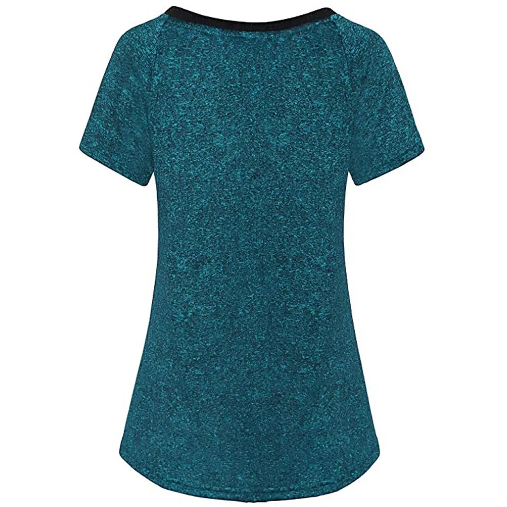 Модная женская Повседневная футболка с коротким рукавом Dri для тренировок туника