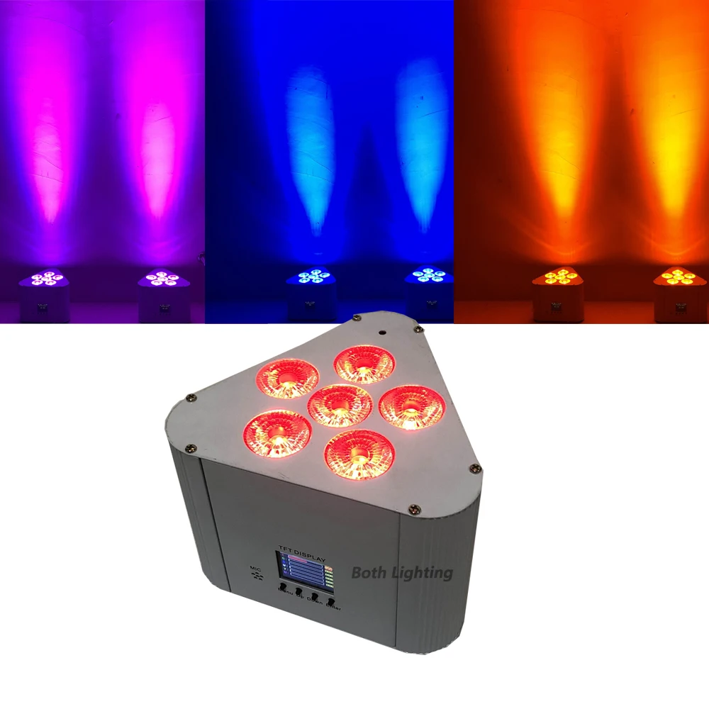 Беспроводной сценический Светодиодный прожектор 6*18 Вт 6 в 1 RGBAW UV IRC дистанционное