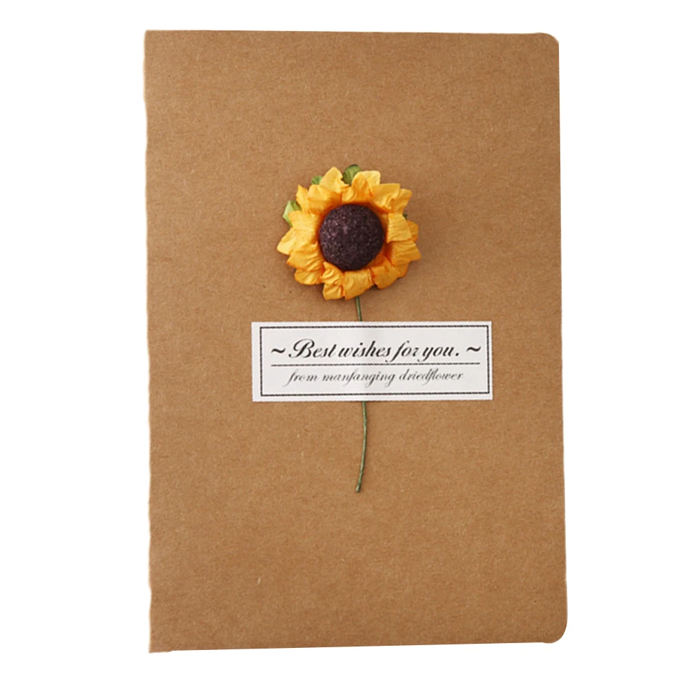 Kraft paper sunflowe 20 PCS пустая поздравительная открытка крафт-бумага для фоторамок Винтаж пустые открытки DIY граффити ручной работы открытка - Color: Kraft paper sunflowe