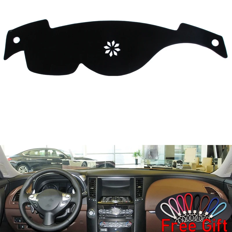Left Hand Drive Car Для Infiniti FX 35 FX 37 40 2004-2013 автомобильный Стайлинг Нескользящие нижние Чехлы для приборной панели коврик для приборной панели Защита от Солнца Крышка для приборной панели - Название цвета: Left Hand Drive Car