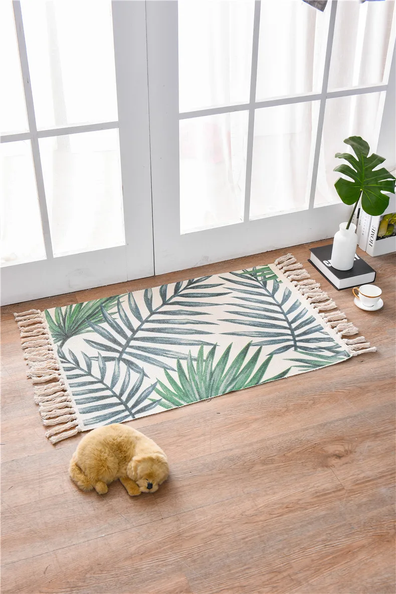 Morroco Carpet For Living Room Bedroom Rug Cotton Tassels Sofa Dyed Table Ruuner Bedspread Tapestry Home Decoration 60X90cm size