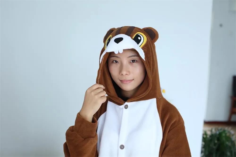 Кигуруми белка Onesie пижамы для взрослых косплей костюм унисекс мультфильм