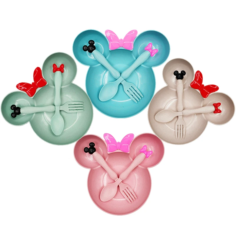 3 шт./компл. детский набор посуды милые Мультяшные блюда для кормления Детские