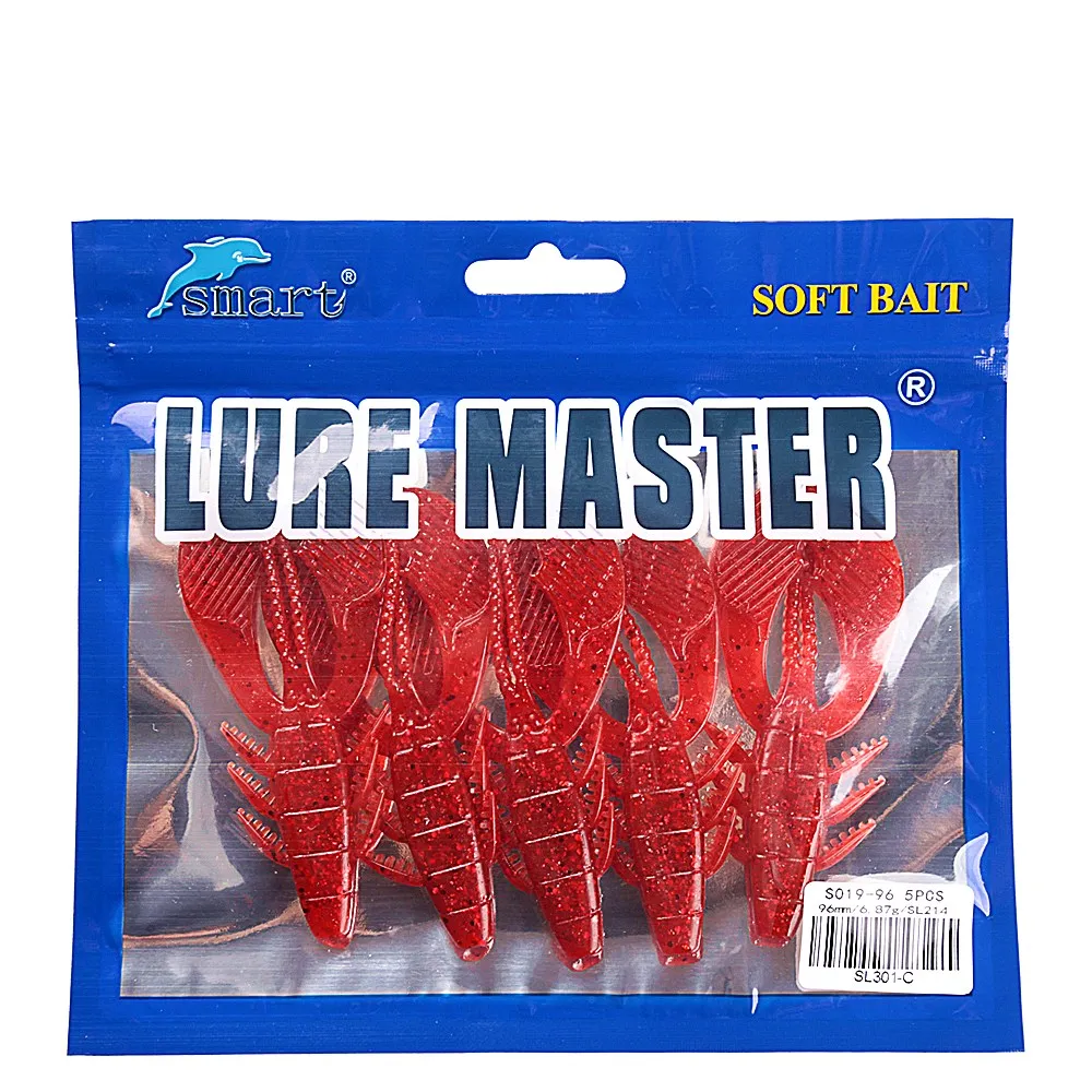 Smart 5Pcs Soft Fishing Lure 96mm/4inch 6.87g Shrimp Baits Isca Artificial Bass Carp Silicone Wobblers Leurre | Спорт и развлечения