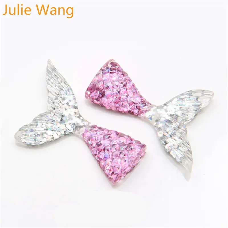 Julie Wang 10 шт. многоцветные Подвески в виде хвоста русалки ручной работы для украшения ювелирных изделий Аксессуары - Окраска металла: Color 3