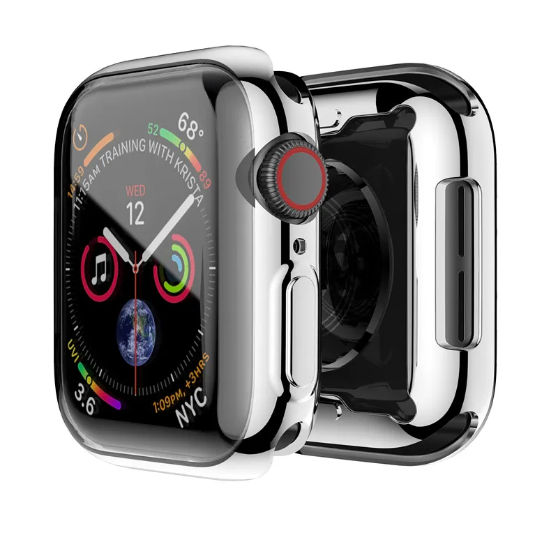 Мягкий чехол для Apple Watch серии 4/5 защита экрана 44 мм 40 мм Тонкий ТПУ покрытый бампер полный вокруг крышки для iWatch 4