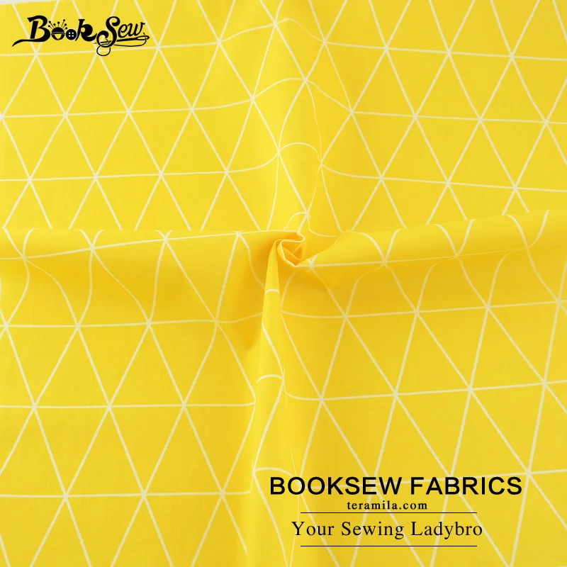 Booksew хлопчатобумажная саржевая ткань желтая ткань для шитья треугольная дизайнерская стеганая ткань для детского скрапбукинга кукла домашний текстиль для подушек