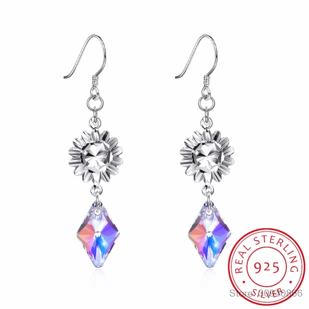 Изысканные ювелирные изделия с кристаллами Lekani ромбовидные серьги настоящее