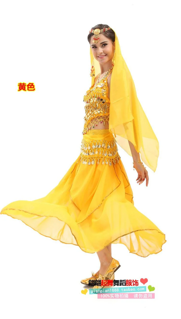 Комплект из 4 предметов монета Египетский костюм для танца живота Болливуда