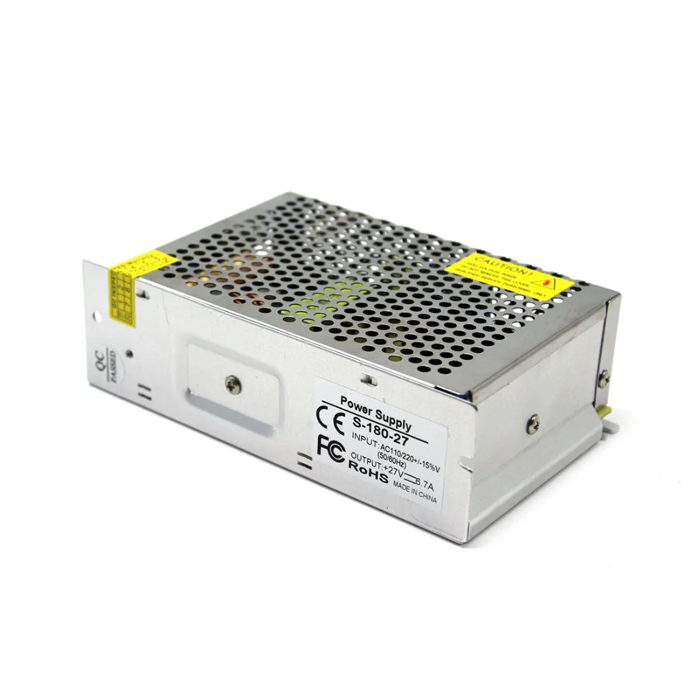 Одиночный выход Светодиодный импульсный источник питания DC27V 6.7A 180W адаптер