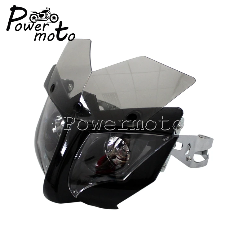 Черный мотоцикл уличный Боец голый велосипед двухлучевая фара для Honda Yamaha Suzuki