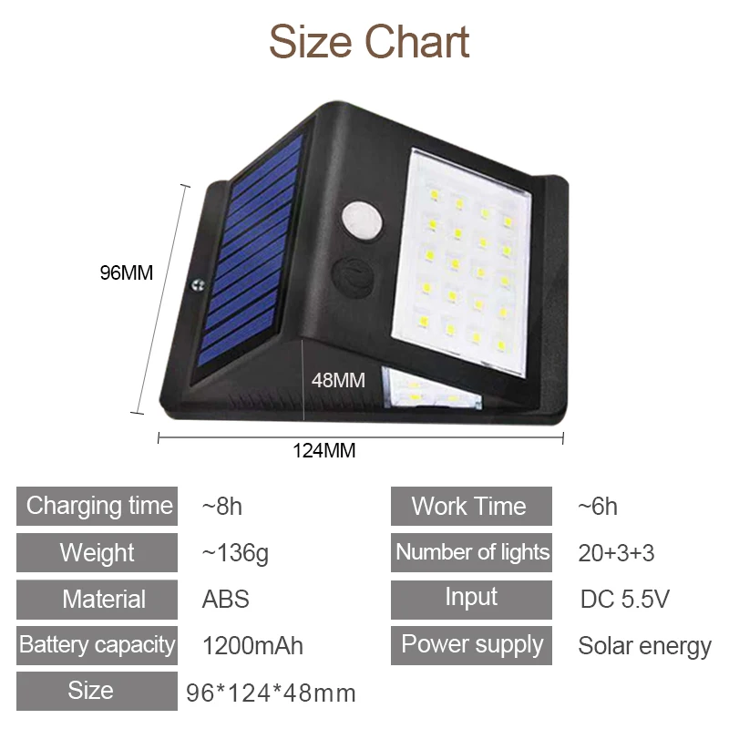 Солнечный светильник Настенный индукционный светодиодный свет датчик