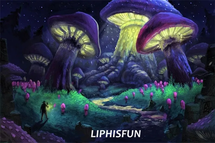 

LIPHISFUN Алмазная картина вышивка крестиком домашний декор квадратная/круглая DIY 5D полная дрель грибной цветок фантазия сценический