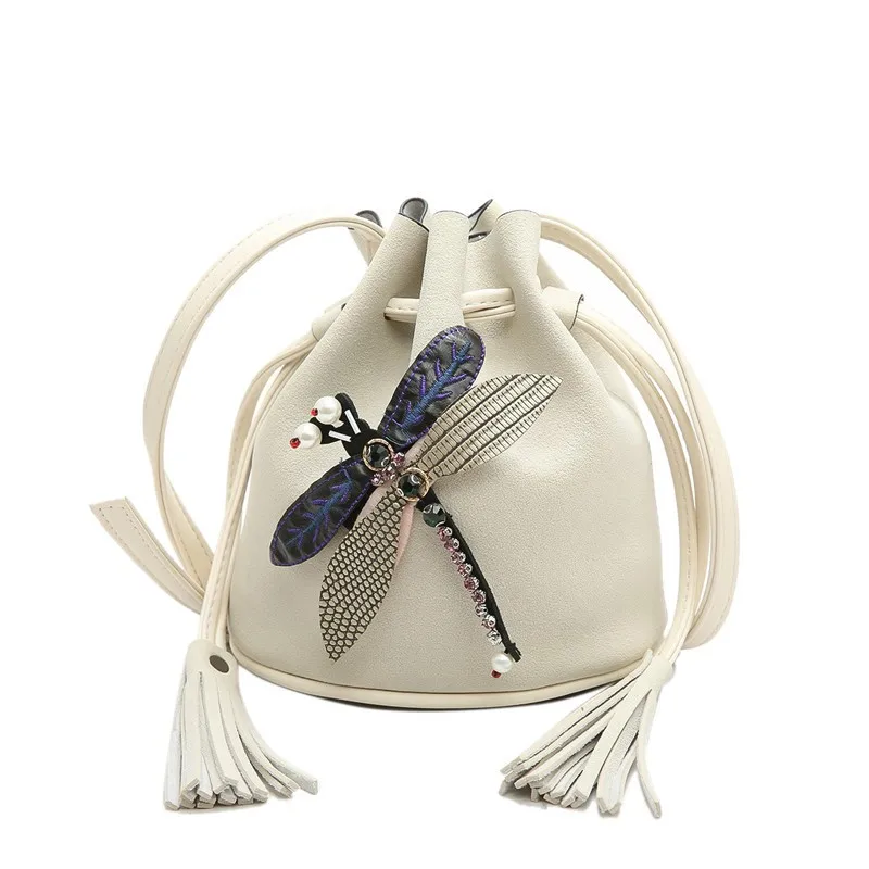 Lanso мода сумка-мешок стрекоза Дизайн женский Сумки на плечо высокое качество кожа