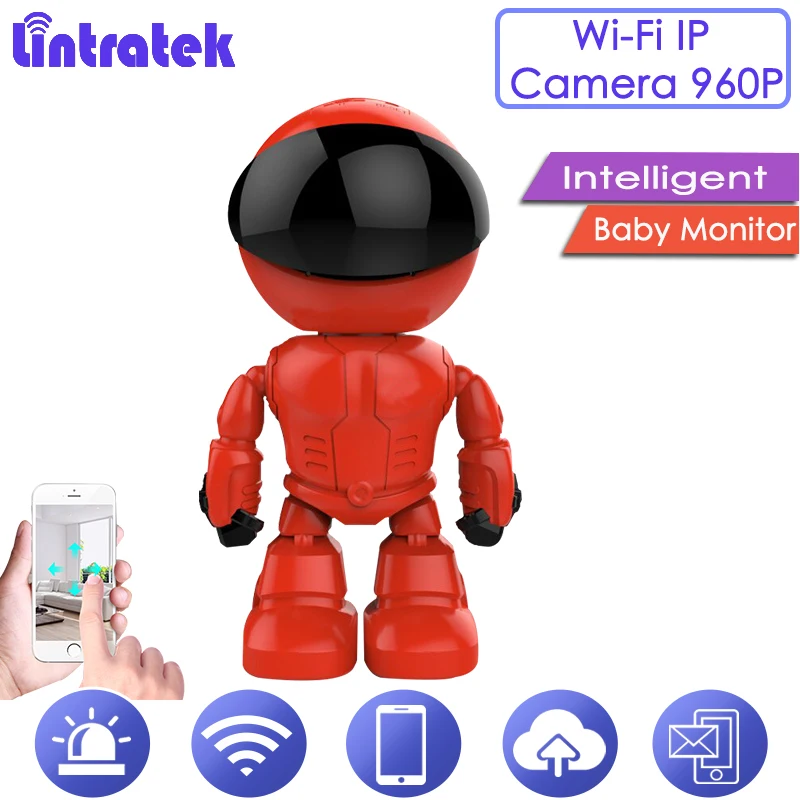 Новый 2018 Lintratek 960 P HD красный робот Камера 1.3MP Wi-Fi IP видеонаблюдения Видеоняни и