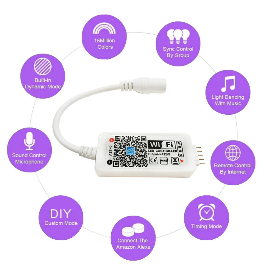 Wifi удаленный смартфон wifi управляемый контроллер RGBW Android IOS для RGBW RGBWW светодиодный свет полоса DC 12 V светодиодный Диодная лента
