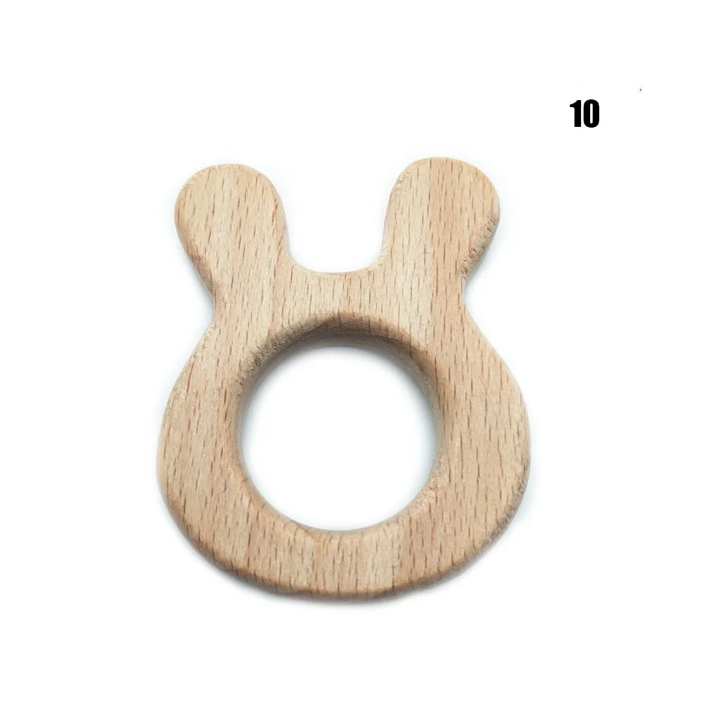 B-10 1 шт. дерево для прорезывания зубов мультфильм DIY деревянная подвеска прорезывание зубов игрушки в форме животного пищевой материал органический жевательный подарок Детские Прорезыватели - Цвет: B-10