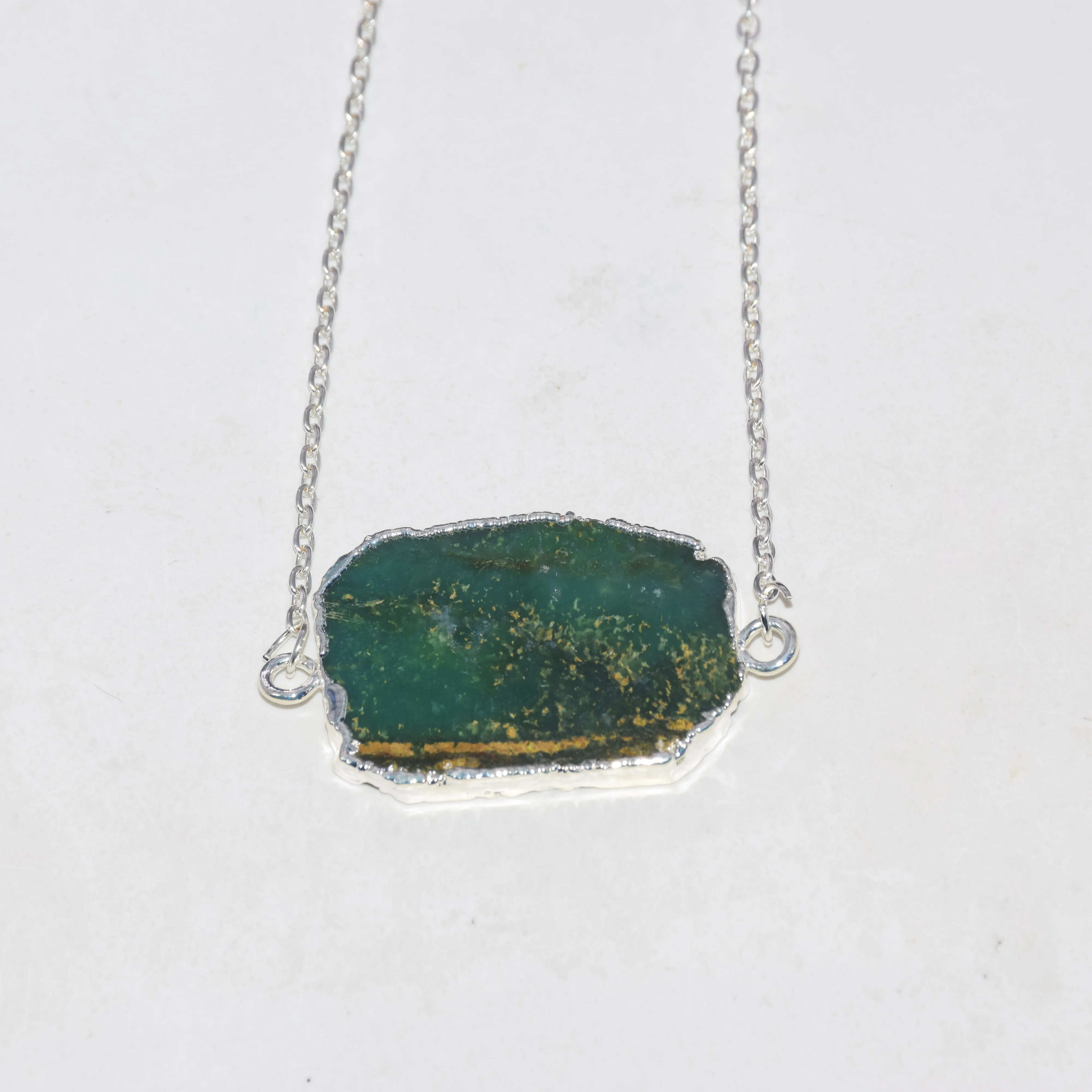 Модные ювелирные изделия натуральный зеленый Chrysoprase разъем 2020 цепочка ожерелье