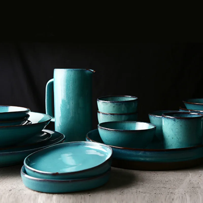 Керамическая посуда в американском ретро стиле высококачественные тарелки