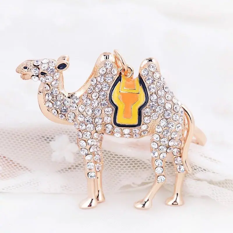 Новые креативные модные красивые с кристаллами верблюжья брелок для ключей