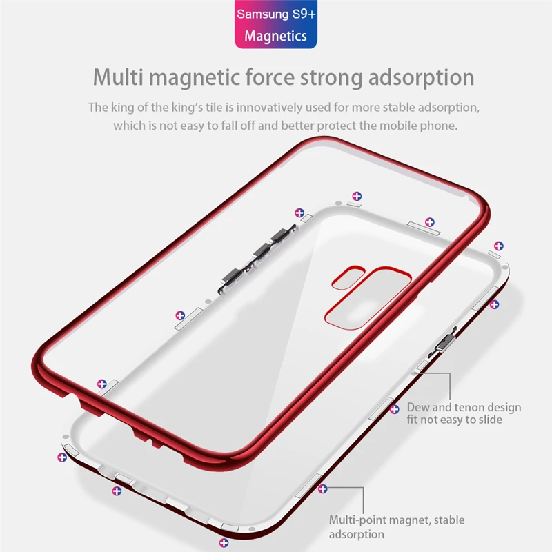 Флип-чехол для samsung Galaxy S9 S8 Plus Note 8 9 модный цветной магнитный стеклянный чехол для телефона для samsung Galaxy Note 9 8 S7 Fundas