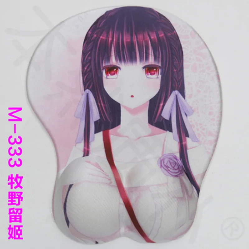 Мультфильм Аниме 3D грудь девушка коврики для мыши с подставкой на запястье