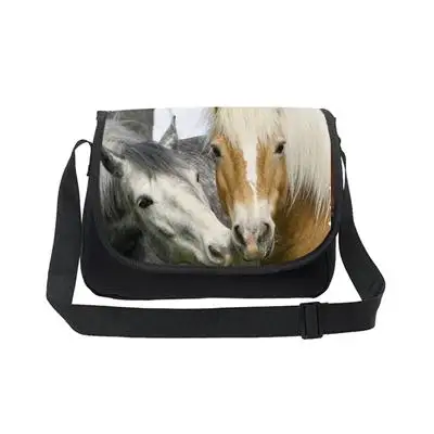 Прохладный девочек-подростков школьная crossbag 3D Crazy Horse один сумка для детей среднего студента Книга сумка Для женщин одного плеча - Цвет: Шоколад