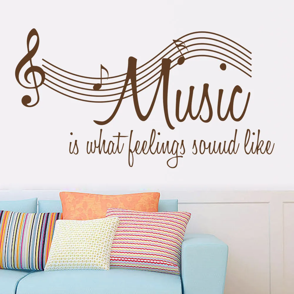 

106 characters "Music" note wall sticker living room wall stickers removable home decoration vinyl gray 57 * 2015 cm