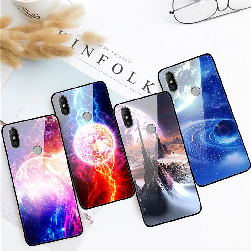 Чехол для Xiaomi mi A2 lite задняя крышка из закаленного стекла чехол A2lite miA2 телефона