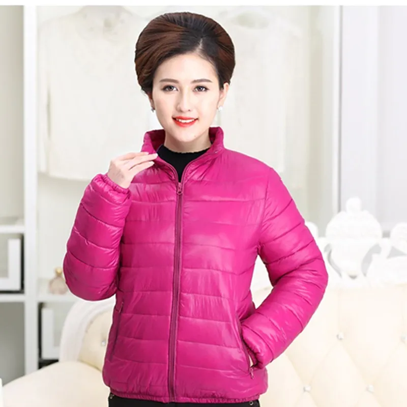 UHYTGF Women's Winter Jacket Parker Coat Warm 4XL Plus Size Down Cotton Short Outerwear Female Thin Tops Fashion Ladies 166 | Женская